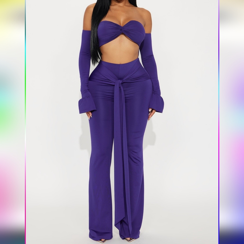 Elegant Purple Off-Shoulder Jumpsuit